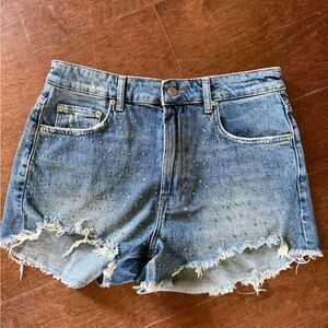 Zara Blue Jean Shorts High-Waisted Distressed